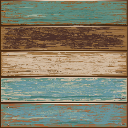 Old Blue Color Wooden Texture Minky Fabric