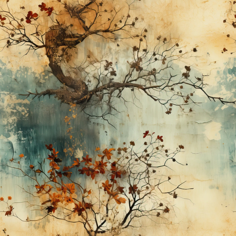 Autumn Birdsong Pattern 3 Minky Fabric