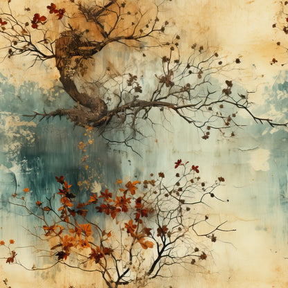Autumn Birdsong Pattern 3 Minky Fabric