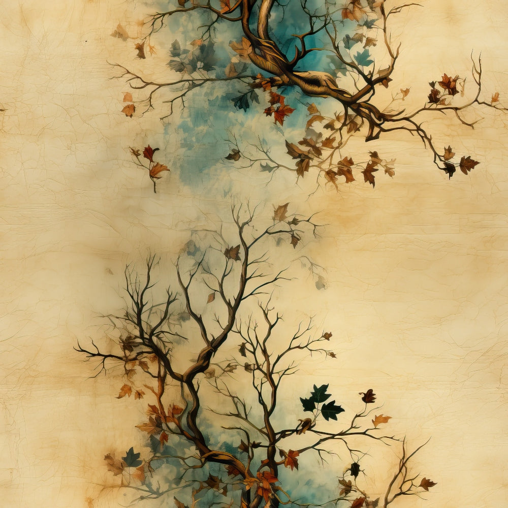 Autumn Birdsong Pattern 4 Minky Fabric