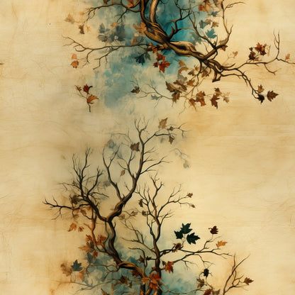 Autumn Birdsong Pattern 4 Minky Fabric