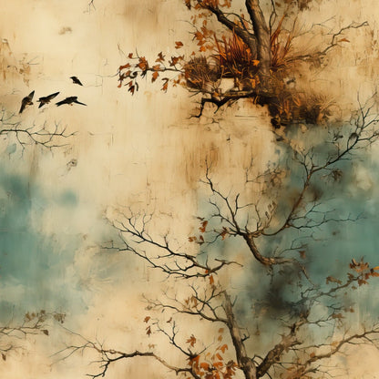 Autumn Birdsong Pattern 8 Minky Fabric