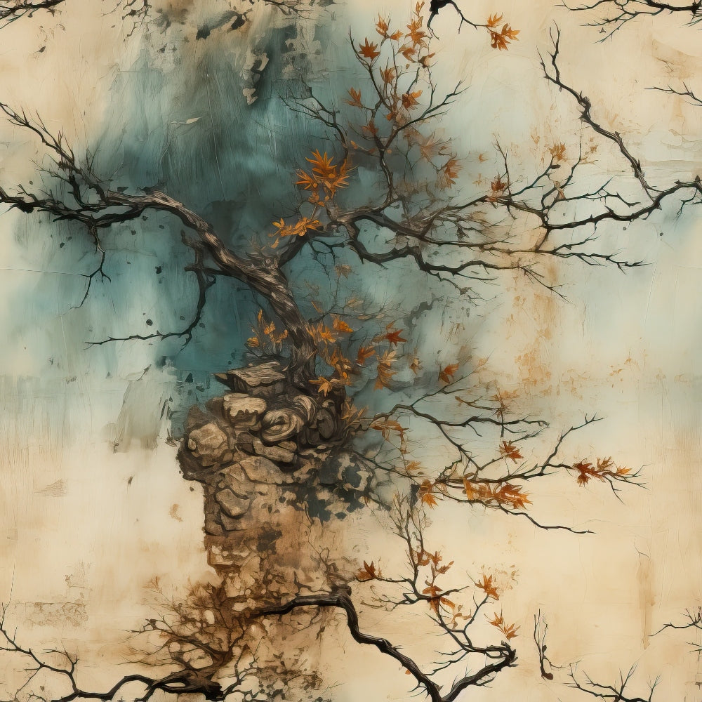Autumn Birdsong Pattern 9 Minky Fabric