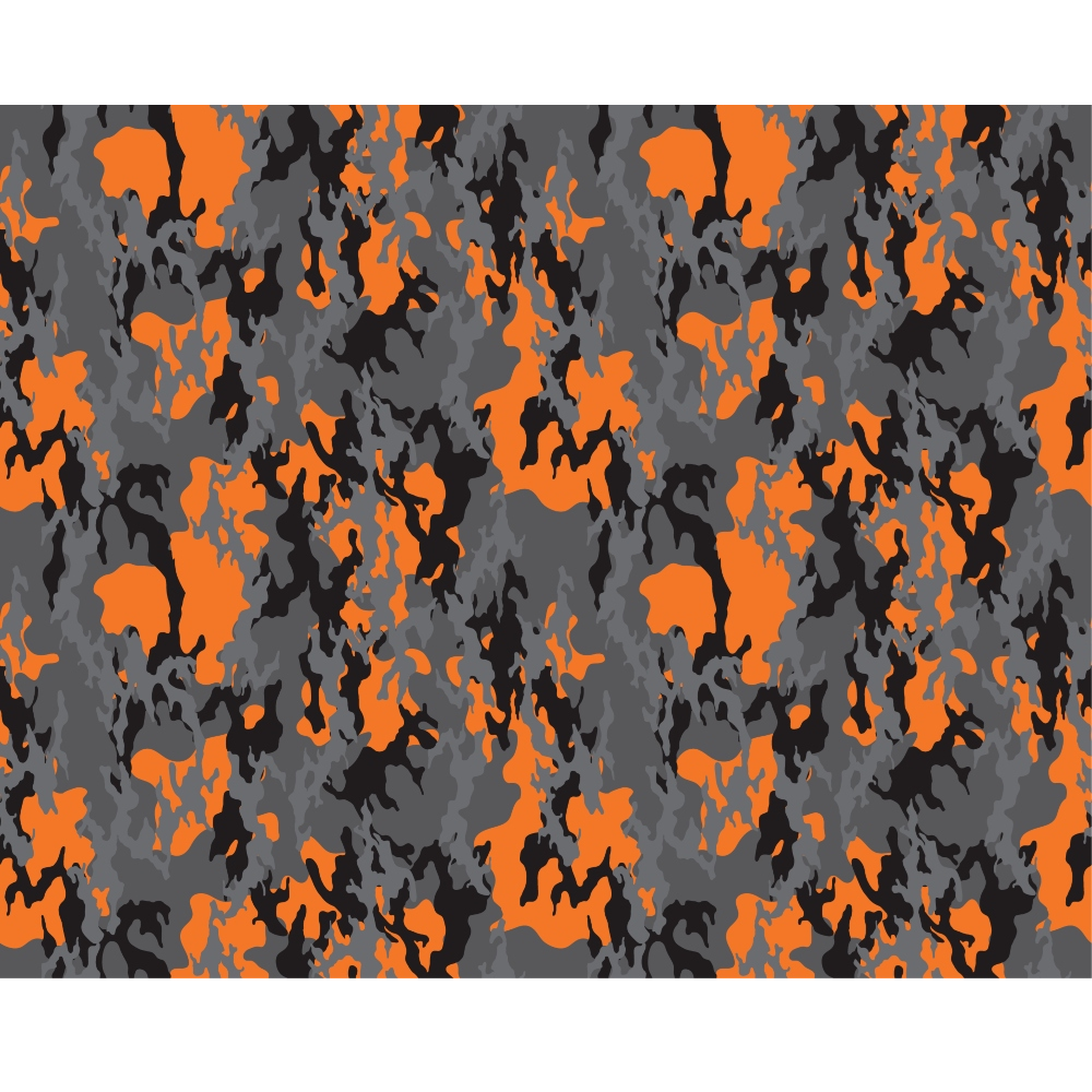 Orange and Gray Camouflage Quilting Cotton Fabric
