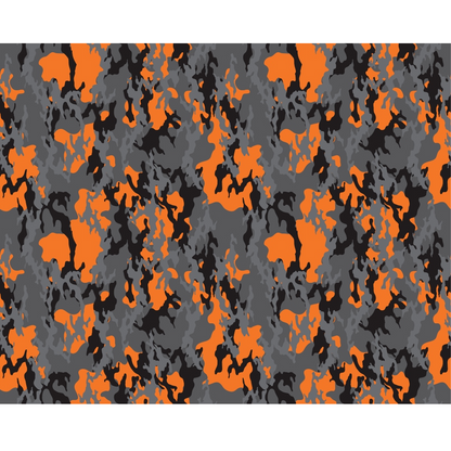 Orange and Gray Camouflage Quilting Cotton Fabric