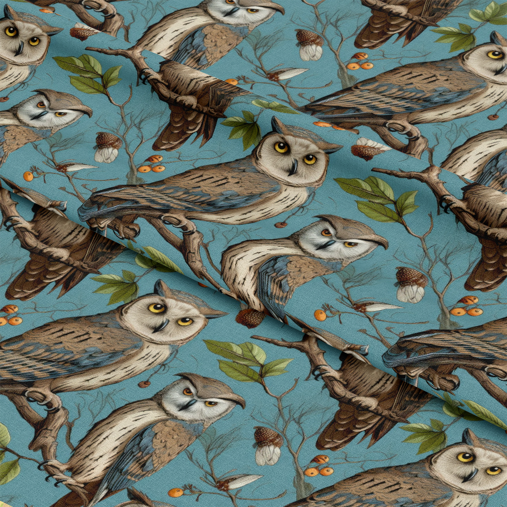 Owl Ephemera Pattern 10 Quilting Cotton Fabric