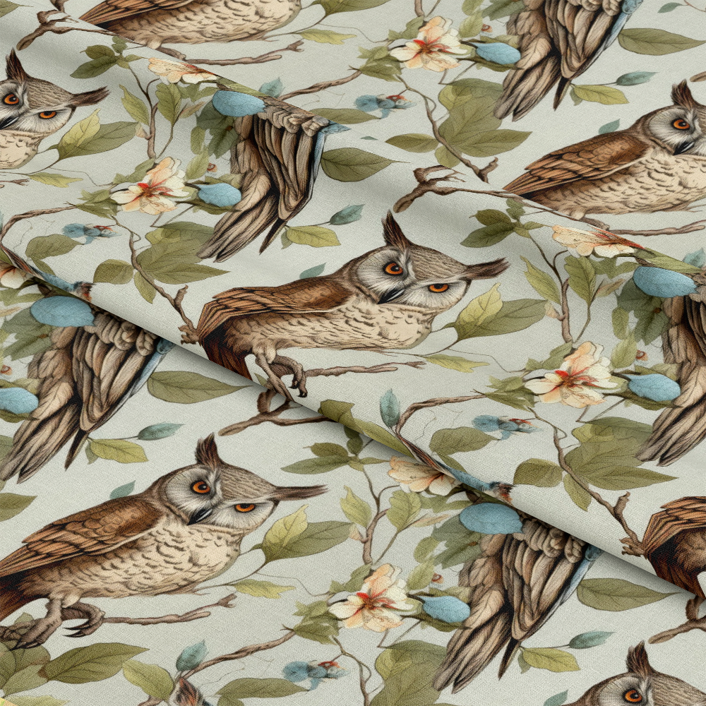 Owl Ephemera Pattern 11 Quilting Cotton Fabric