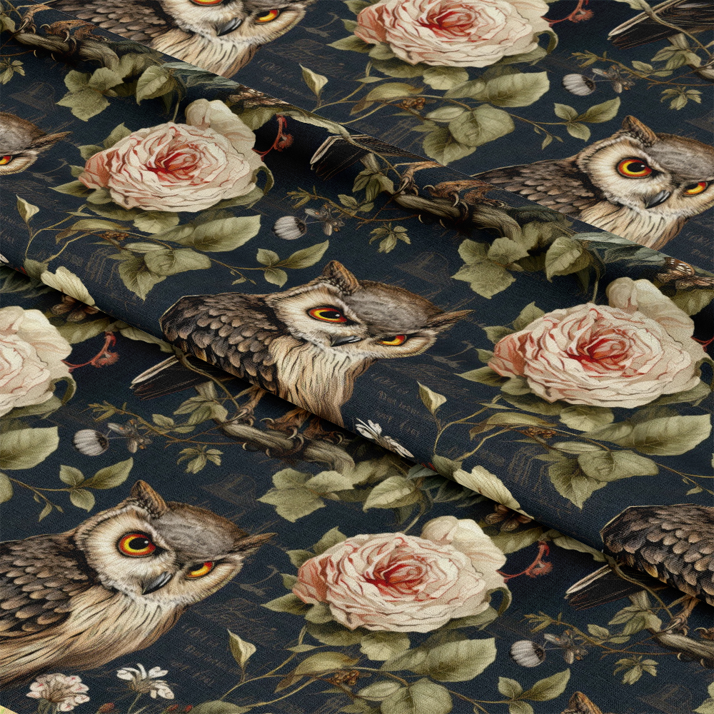 Owl Ephemera Pattern 12 Quilting Cotton Fabric