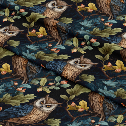Owl Ephemera Pattern 7 Quilting Cotton Fabric