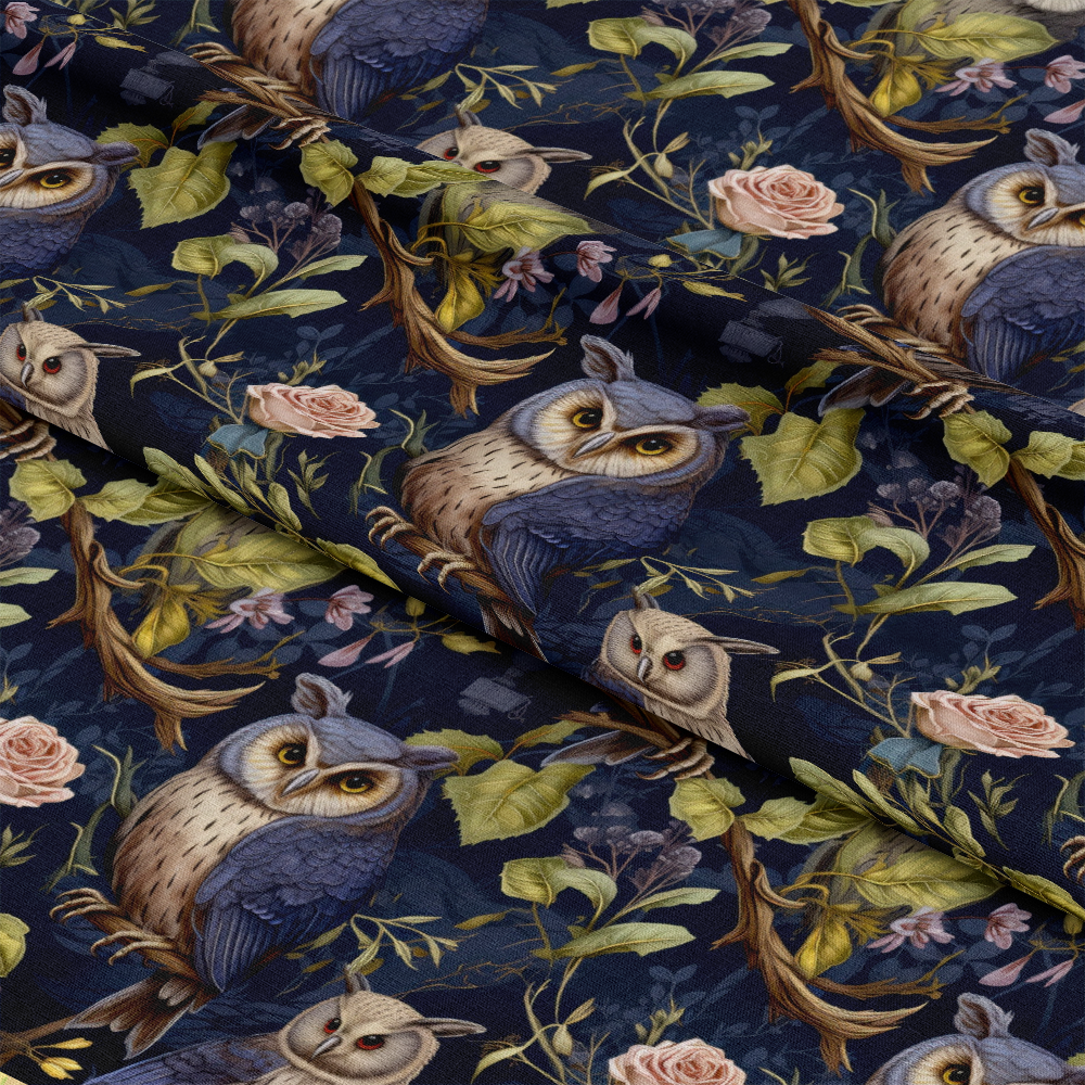 Owl Ephemera Pattern 8 Quilting Cotton Fabric