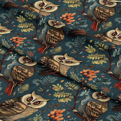 Owl Ephemera Pattern 9 Quilting Cotton Fabric