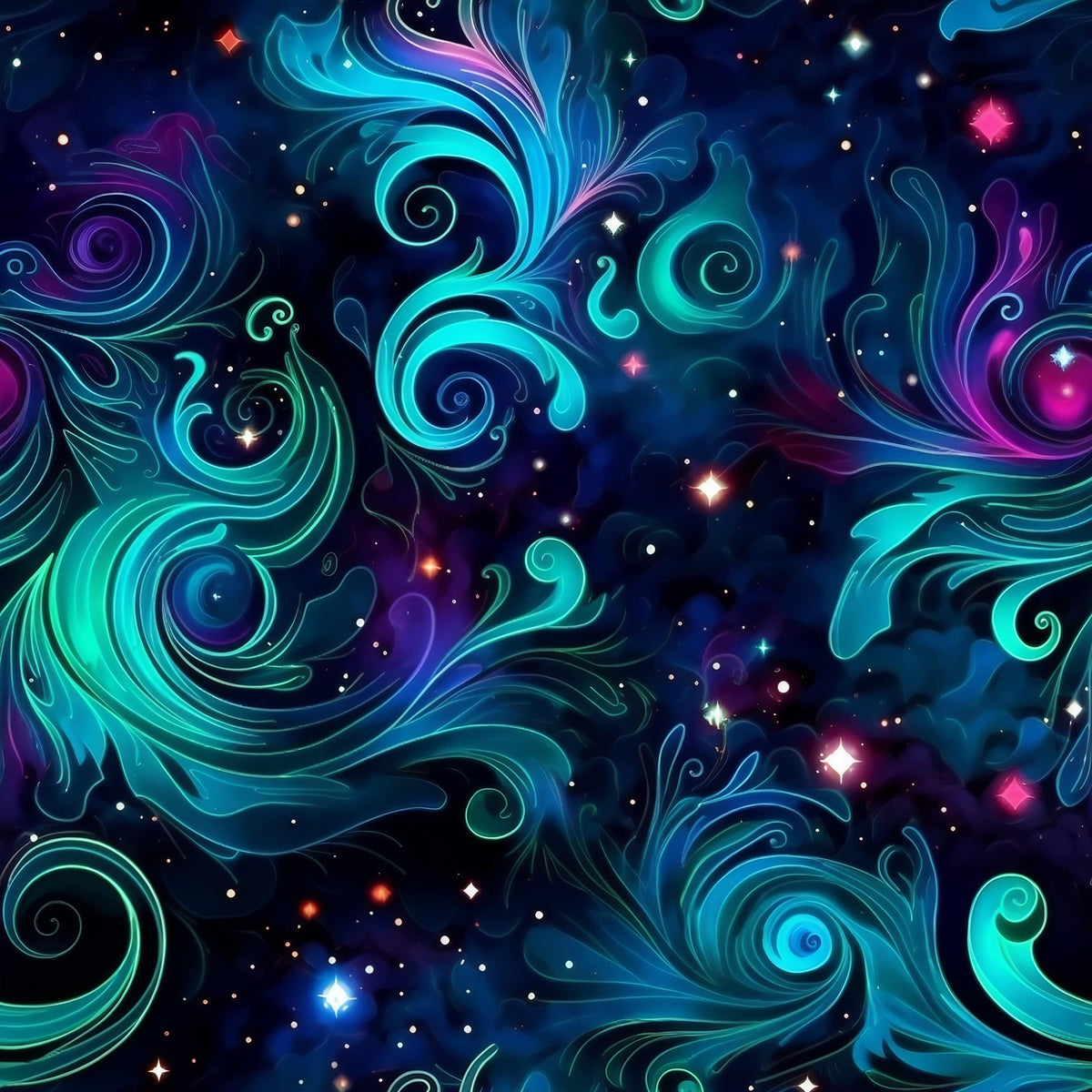Nebula Swirls Pattern 17 Minky Fabric