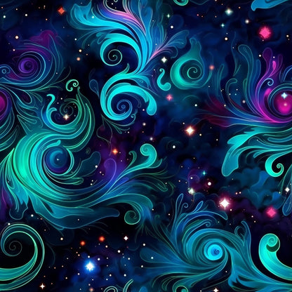 Nebula Swirls Pattern 17 Minky Fabric