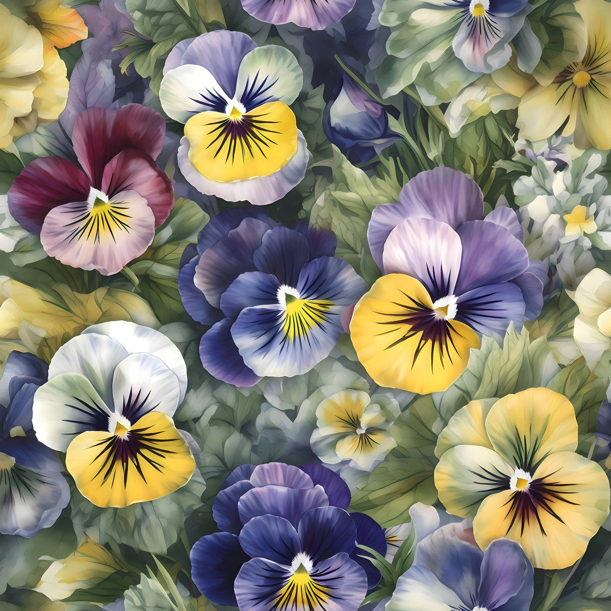 Velvet Violas Pattern 1 Minky Fabric
