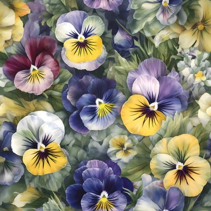 Velvet Violas Pattern 1 Minky Fabric
