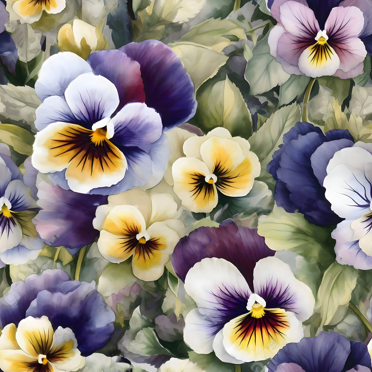 Velvet Violas Pattern 3 Minky Fabric