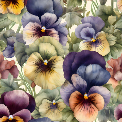 Velvet Violas Pattern 5 Minky Fabric