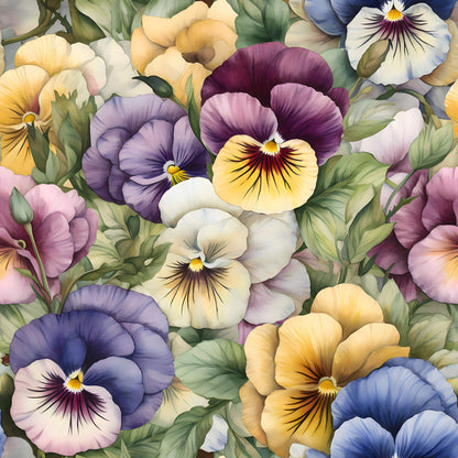 Velvet Violas Pattern 7 Minky Fabric