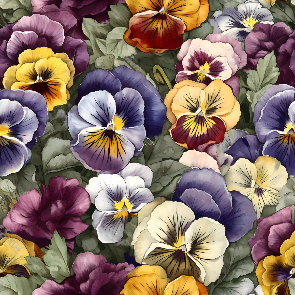 Velvet Violas Pattern 8 Minky Fabric