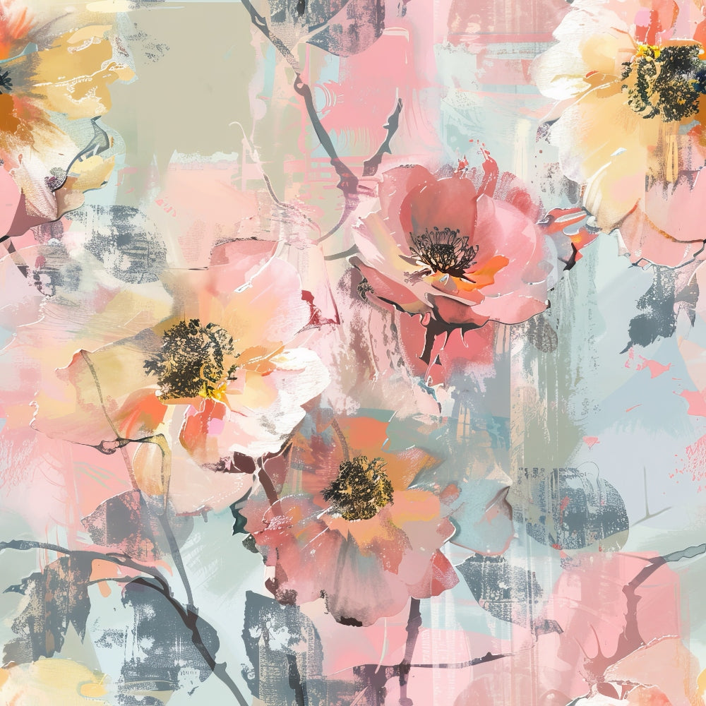 Blush Blooms Pattern 1 Minky Fabric