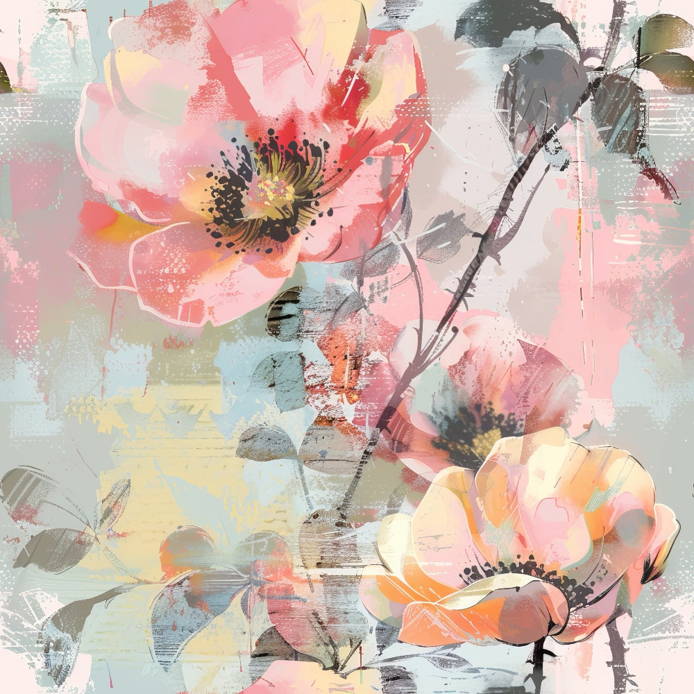 Blush Blooms Pattern 2 Minky Fabric
