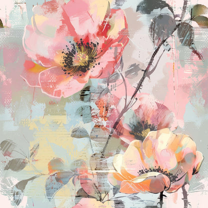 Blush Blooms Pattern 2 Minky Fabric