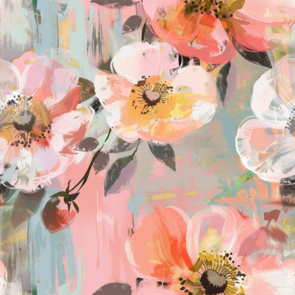 Blush Blooms Pattern 3 Minky Fabric
