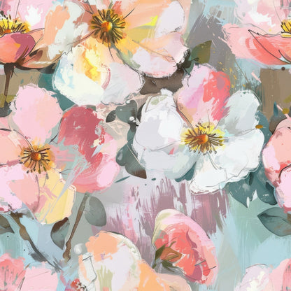 Blush Blooms Pattern 4 Minky Fabric