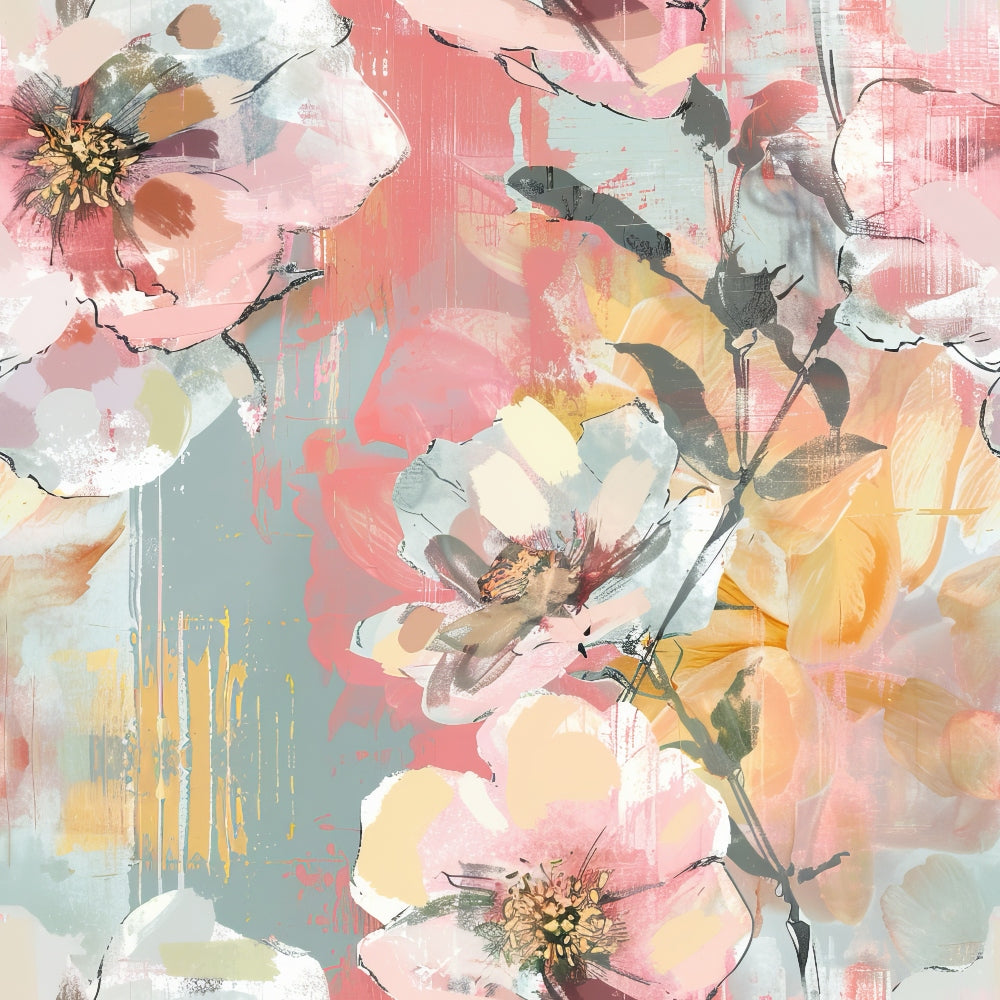 Blush Blooms Pattern 8 Minky Fabric