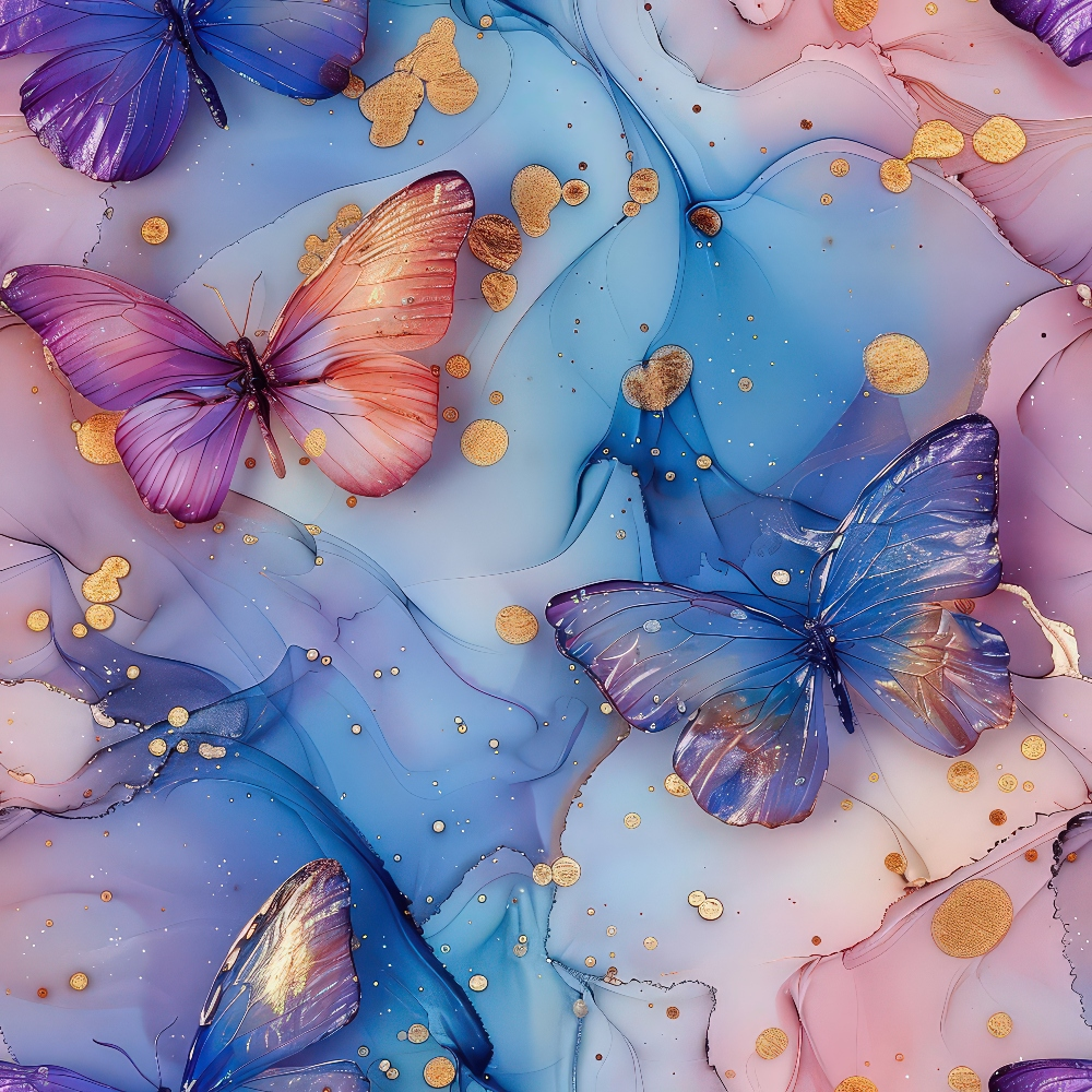 Gilded Wings Pattern 4 Minky Fabric