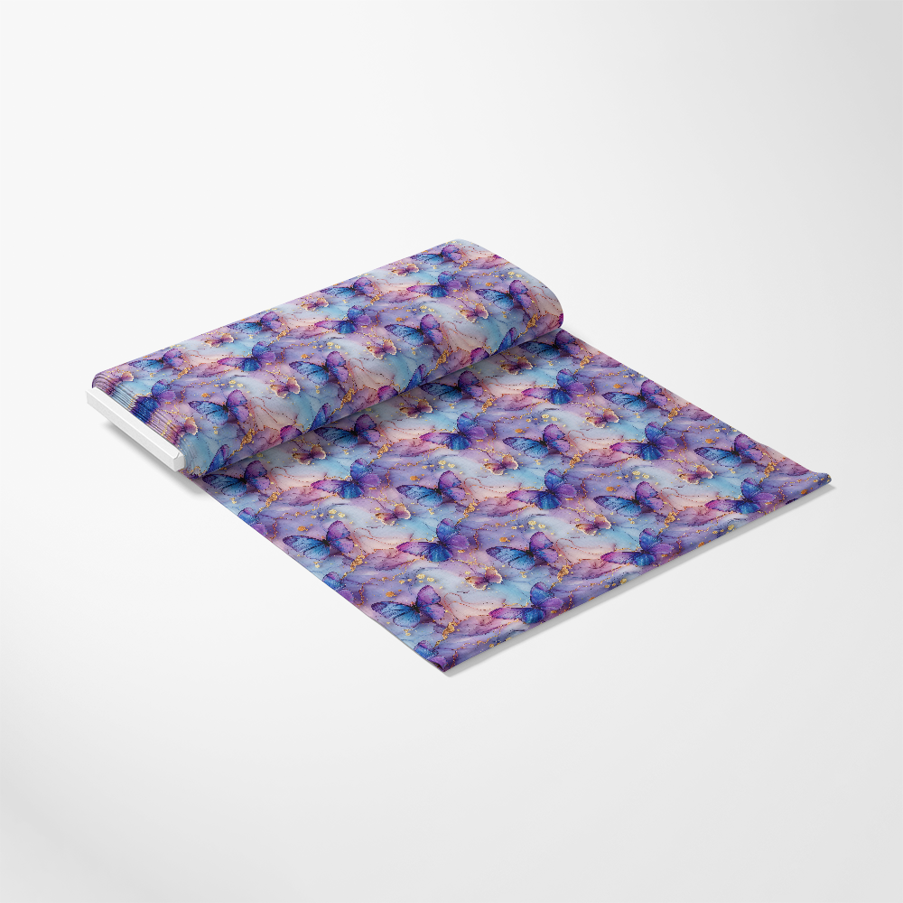 Pastel Alcohol Ink Butterfly Pattern 7 Quilting Cotton Fabric
