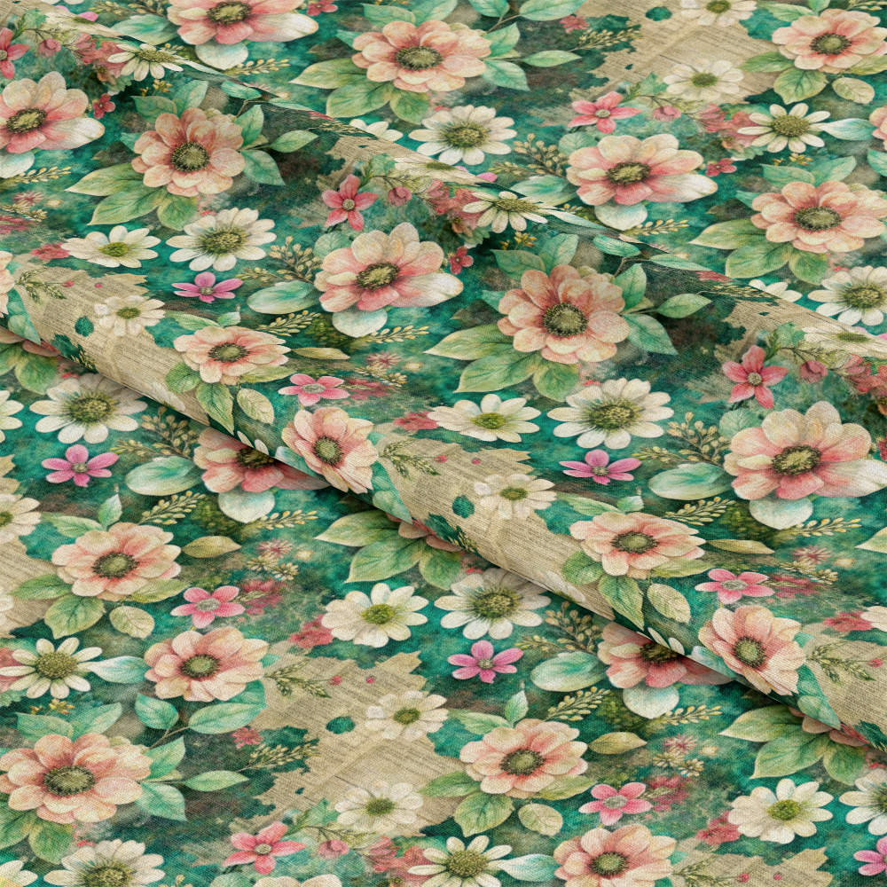 Pastel Flourishing Pattern 12 Quilting Cotton Fabric