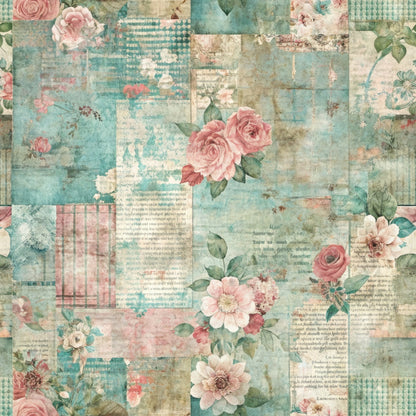 Timeworn Ephemera Pattern 10 Minky Fabric