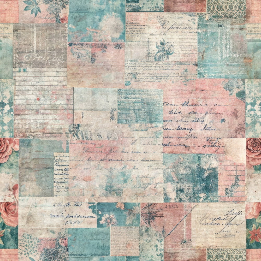 Timeworn Ephemera Pattern 11 Minky Fabric