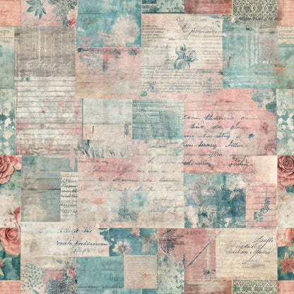 Timeworn Ephemera Pattern 11 Minky Fabric