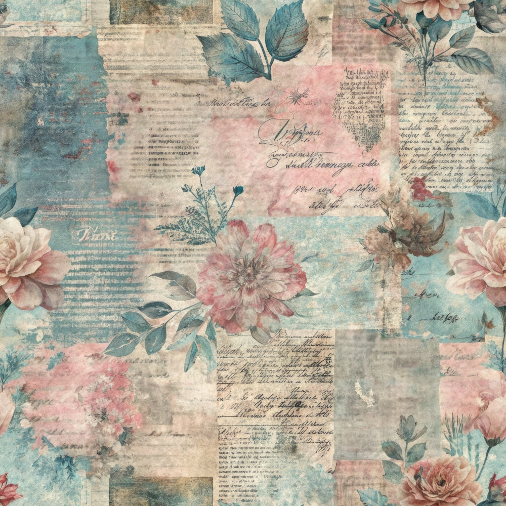 Timeworn Ephemera Pattern 1 Minky Fabric