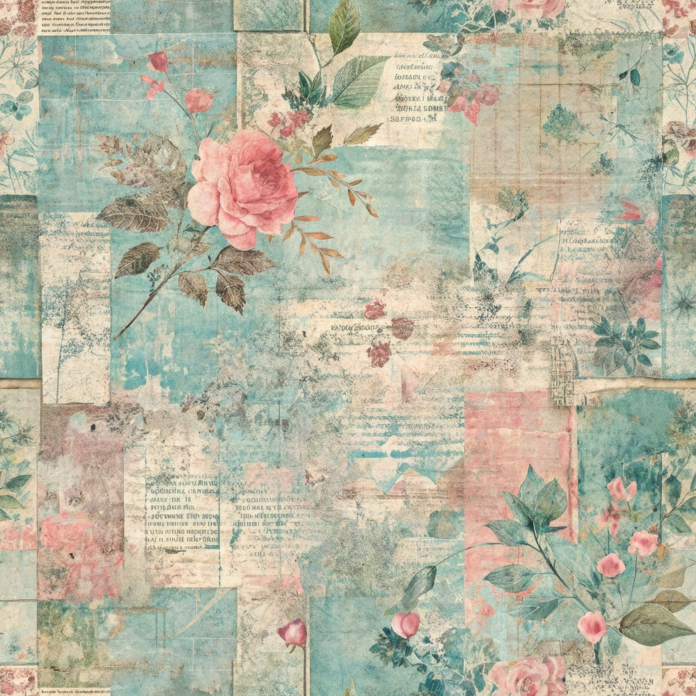 Timeworn Ephemera Pattern 2 Minky Fabric