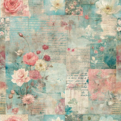 Timeworn Ephemera Pattern 3 Minky Fabric