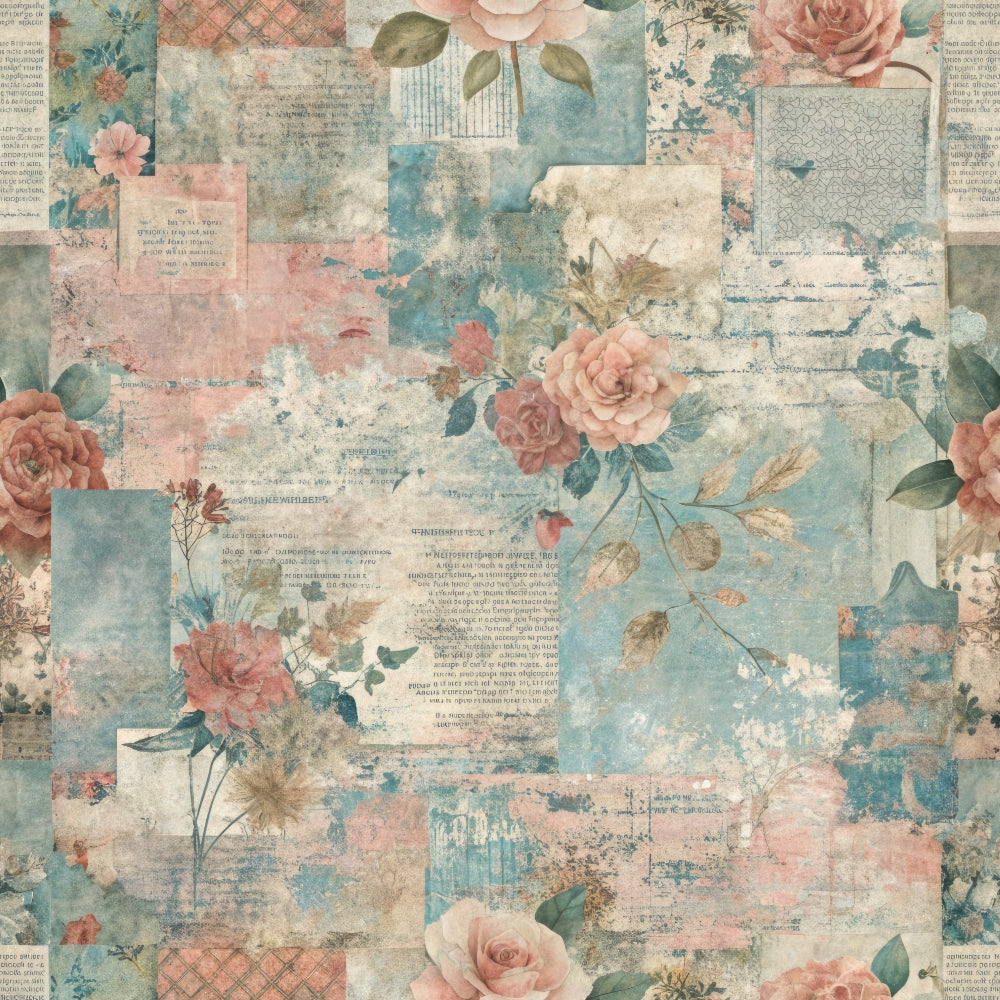 Timeworn Ephemera Pattern 5 Minky Fabric
