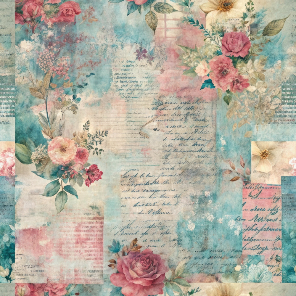 Timeworn Ephemera Pattern 6 Minky Fabric