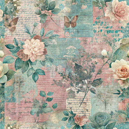 Pastel Grunge Nostalgia Pattern 7 Quilting Cotton Fabric