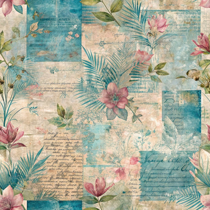 Timeworn Ephemera Pattern 8 Minky Fabric