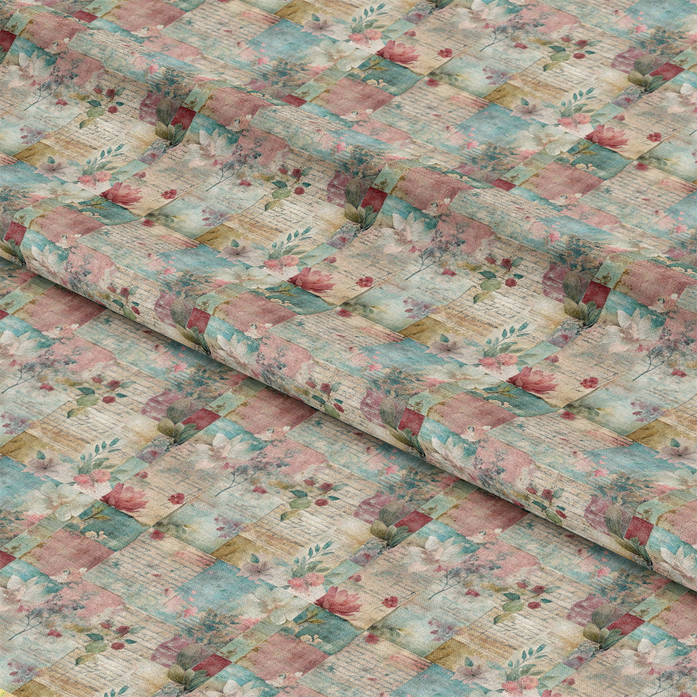 Pastel Grunge Nostalgia Pattern 9 Quilting Cotton Fabric