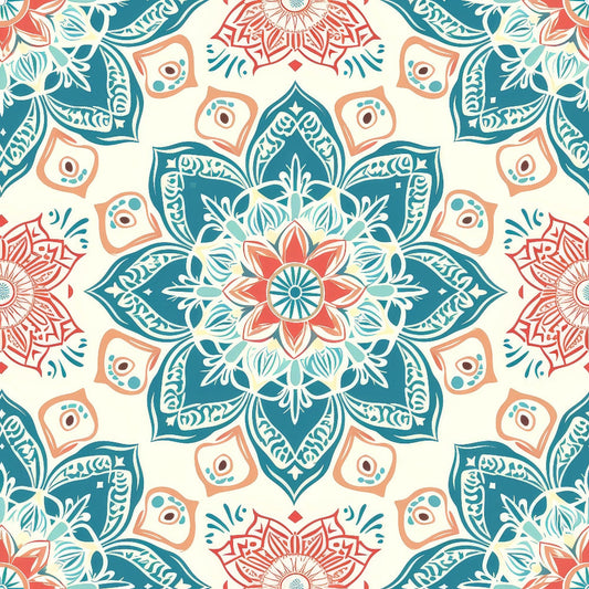 Pastel Mandala Pattern 12 Quilting Cotton Fabric