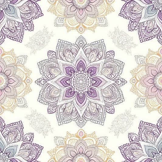 Pastel Mandala Pattern 2 Quilting Cotton Fabric