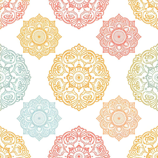Pastel Mandala Pattern 3 Quilting Cotton Fabric