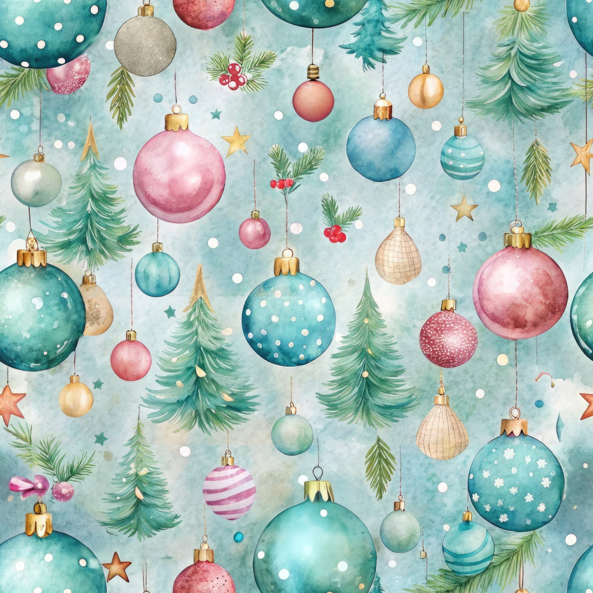 Sugarplum Baubles Pattern 1 Minky Fabric
