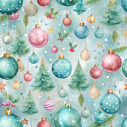 Sugarplum Baubles Pattern 1 Minky Fabric