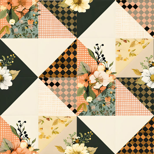 Pastel Farmhouse Patchwork Pattern 15 Quilting Cotton Fabric