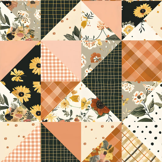 Pastel Farmhouse Patchwork Pattern 6 Quilting Cotton Fabric